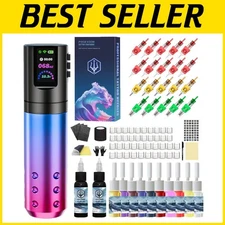 Professional Rotary Tattoo Pen Kit with 20 Cartridge Needles