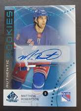 2024-25 SP Game Used Matthew Robertson Authentic Rookies Blue Auto AR-MR Rangers