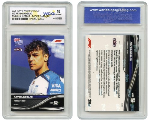 2026 Topps Now F1 ARVID LINDBLAD Formula 1 Debut Rookie Card #12 - GEM MINT 10