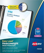 Diamond Clear Heavyweight Sheet Protectors, Easy Load, 100 Document Protectors