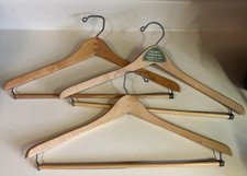Vtg Wooden/Metal Clothes Hangers Suit/Pants/Lot Of 3 1950/60 s 16-18 Branded