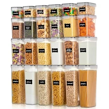 Airtight Food Storage Containers with Lids, Vtopmart 24 pcs Plastic Kitchen a...