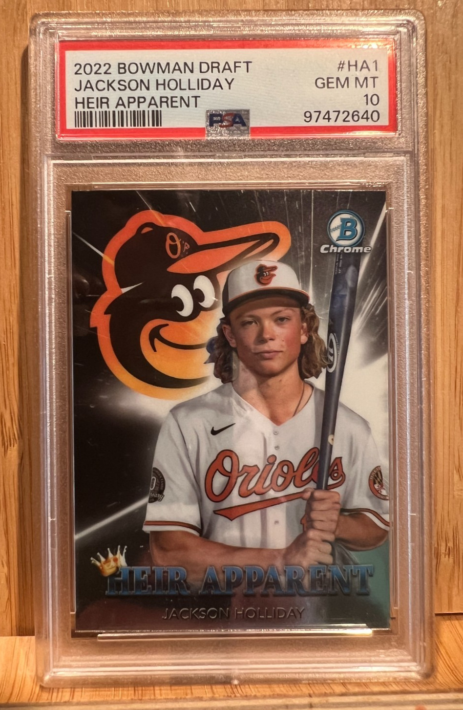 2022 Topps Bowman Draft Chrome Heir Apparent JACKSON HOLIDAY PSA 10 HA-1 Orioles