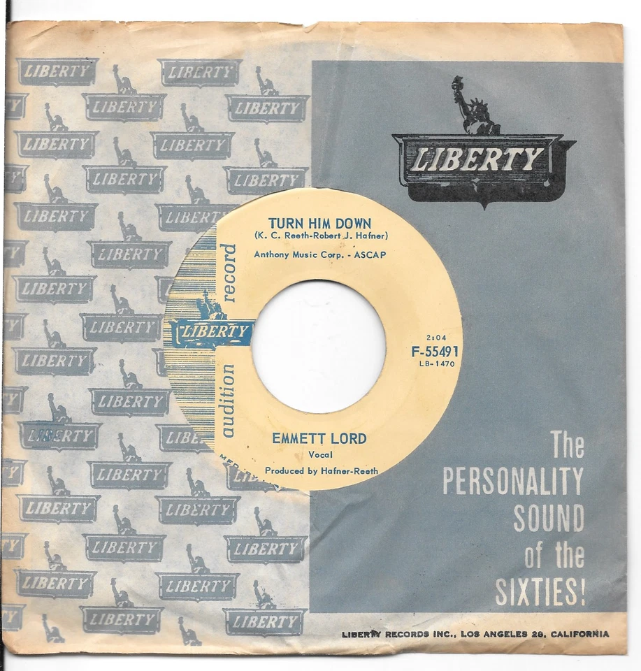 EMMETT LORD Women/Turn Him Down on Liberty DJ mod rocker R&B 45 HEAR Foto 2 de 2