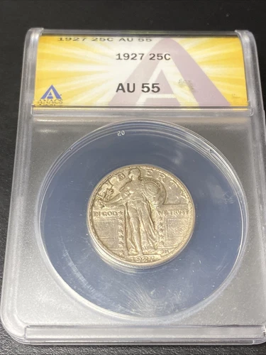 1927 Standing Liberty Quarter 25c ANACS AU 55 Graded AU55