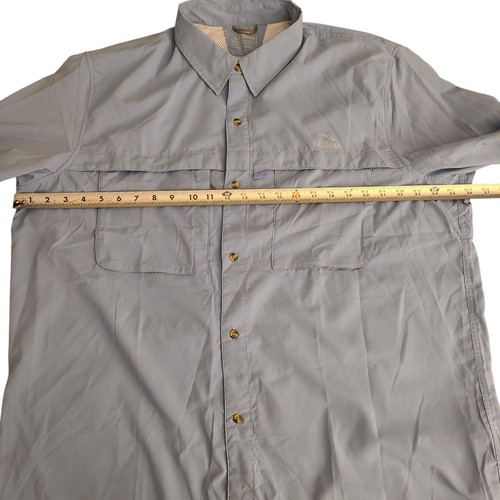 L.L. Bean Men's XLT Light Blue Long Sleeve UPF 50+ Fishing Hiking Outdoors Shirt - Picture 13 of 16