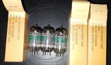 5814A/12AU7 ECC82 vacuum tubes 3pcs JAN Sylvania triple mica NOS 1965