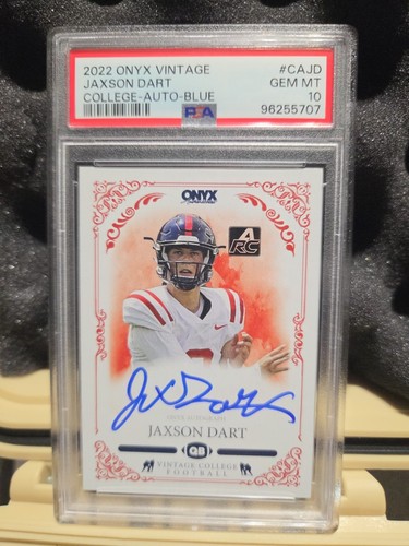 JAXSON DART 2022 ONYX VINTAGE COLLEGE BLUE-AUTOGRAPH PSA 10