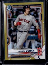 2021 Bowman Chrome Jarren Duran Prospects Gold Refractor #/50 Red Sox