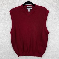 VTG Cypress Links Sweater Vest Mens XL Red V Neck Golf Mercerized Cotton Preppy