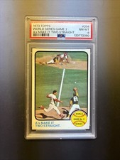 1973 TOPPS #204 WS Game 2 A's Make Two Straight Just Graded vending tough PSA 8