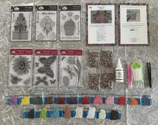Lot Craft Buddy CRYSTAL ART STAMPS Card Making Frame Diamond Painting Dotz Glue