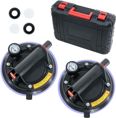 Profi Saugheber Set mit Manometer, Max. 220KG Tragkraft, Vakuum Saugheber für...