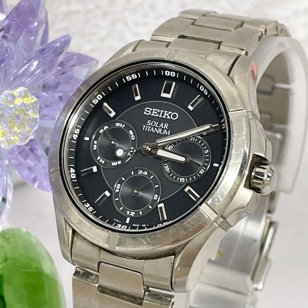 Seiko Solar Chronograph Watches for sale - eBay