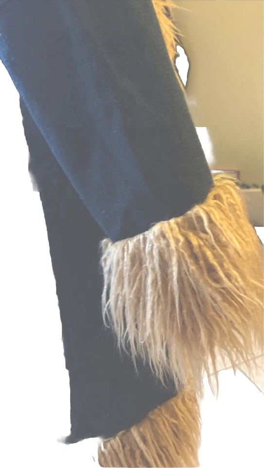 Alpaca Penny Lane Daisy Jones XXL Denim Shearling Boho Trench Coah with Pockets - Image 2 of 4