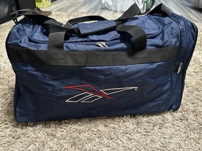Vintage Reebok Blue Duffle Bag Large Gym Travel Nylon Made in Taiwan