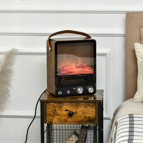 Chimenea Eléctrica Chimenea de Pie con Temperatura Ajustable Llamas Realistas - Imagen 3 de 10