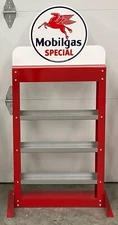 NEW MOBILGAS SPECIAL OIL CAN RACK - WHITE AND RED - FREE SHIPPING*
