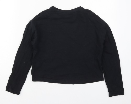 F&F Girls Black Cotton blend Cropped T-Shirt Size 9-10 Years - I'd - Picture 2 of 12