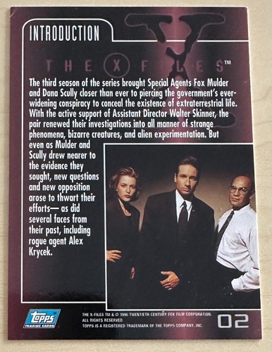 1996 Topps The X Files Season 3 Cards 1 - 72 - You Pick - Truth is Out Parallel - Picture 13 of 158