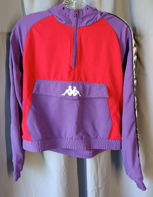 Kappa Hoodie Pullover Red and Purple Cropped Girls's Large