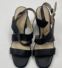 Cole Haan Cynthia Block Heel Sandal Leather W18135 Black 10B Classy Shoes