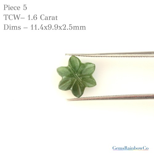 Carved Tourmaline in Flower shape, Tourmaline Carved Stone, Multi Color Floral - Picture 6 of 15