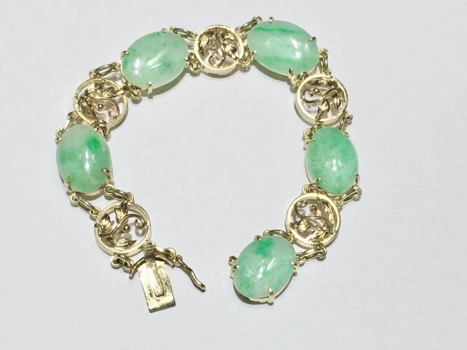 Pulsera Jadeíta Verde Chino 14k 15k. Foto 2 de 4