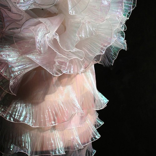 Mermaid Gradient Trim Ruffle Lace Organza Ribbon Wedding Dress Edge Decor Crafts - Picture 4 of 14