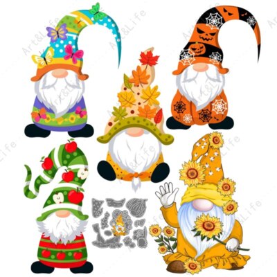 Holiday Season Gnomes Metal Cutting Dies Scrapbooking Card Making Craft