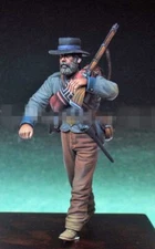 1/32 Scale American Civil War Confederate Soldier Resin Model Figure Unassembled