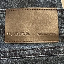 TK Axel Jeans Mens 36x30 Blue Dark Wash Pockets Embroidered Straight Leg Denim