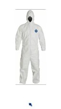 Dupont TY127S Tyvek Coverall Suit Hood Elastic Wrists/Ankles Sizes Med Only