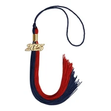 Endea Graduation Dark Navy Blue/Red Tassel With Gold Date Drop
