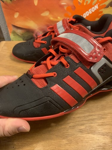 ADIDAS ADIPOWER RED/BLACK WEIGHTLIFTING SHOES SIZE US 12 MEN'S LIGHTLY USED - Picture 4 of 19