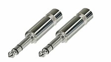  2 Two Genuine REAN by NEUTRIK NYS228 1/4" TRS Stereo Male Cable Plug Nickel