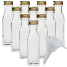 mikken 10 Glasflaschen 100 ml kleine Ölflaschen Schnapsflasche inkl Trichter