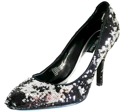 sequin pumps black