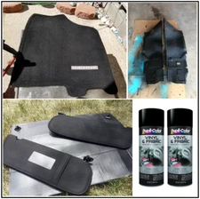 Carpet Fabric Leather Vinyl Detailer interior Coating Flat Matte Black Paint 2PK