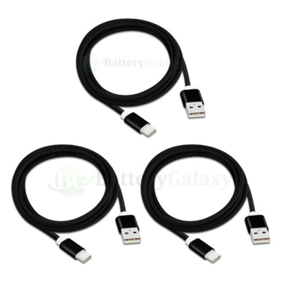 3X USB Type C 6FT Braided Charger Data Sync Cable Cord for Android Cell Phone