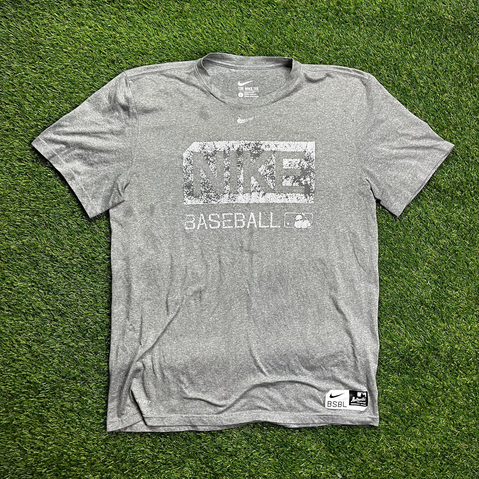 ALTRA T Shirt Baseball Nike Dri Fit Uomo Taglia L Grigio Made in Honduras