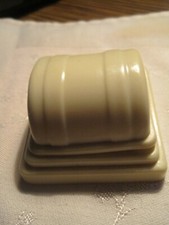 antique deco ring box, black velvet inside, 2 stripes on top
