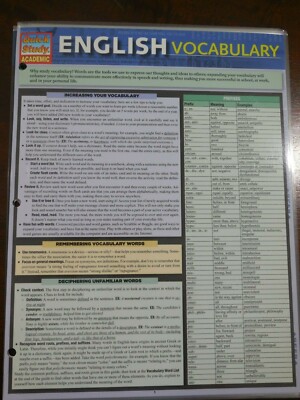 Barcharts English Vocabulary Guide Quick Study Guide | eBay
