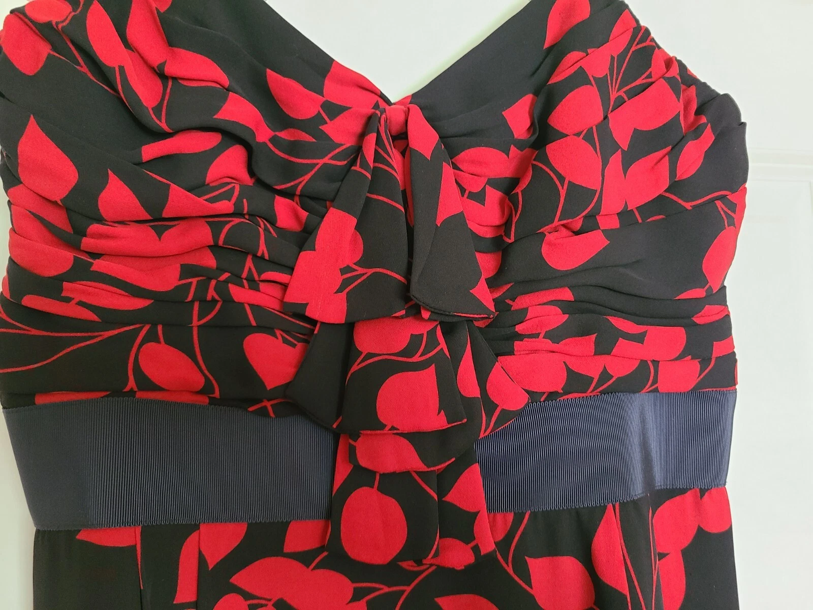 Abito tubino in seta floreale rosso nero Tory Burch us intime ottimeioni condiz t