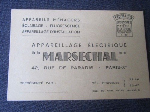 ANCIENNE CARTE DE VISITE
