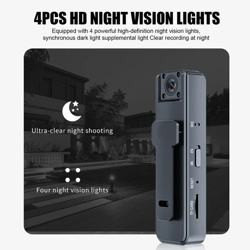 HD Mini Police Body Camera 1080P Video Audio Recorder Pocket Night Vision Cam - Picture 5 of 17