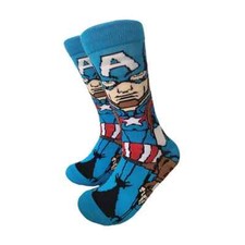 Captain America Avengers Super Hero Fun Novelty Crew Character Socks 1 Pair