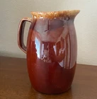 HULL Brown Drip Pitcher Ovenproof USA Pottery Glaze Pitcher 9 inch