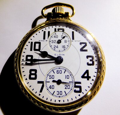 Elgin BW Raymond Railroad 23 jewel Up- Down Indicator Power Reserve ...