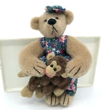 Deb Canham Huggle Teddy Bear LE3000 Miniature 3in holding Monkey both Jointed
